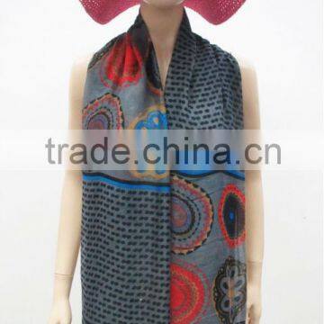 Printed circle scarf,Fashion long scarf,Voile winter scarf