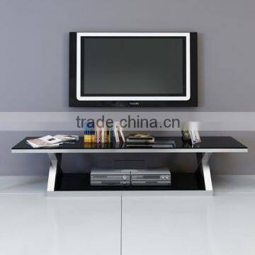 Modern home furniture silver 201 stainless steel mirror tv stand