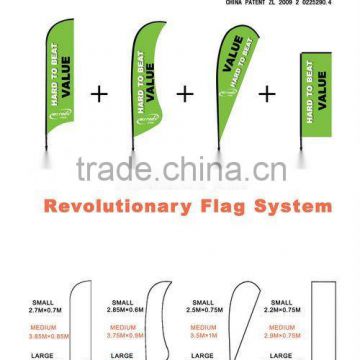 combination flag pole system/One pole system for four flag shapes