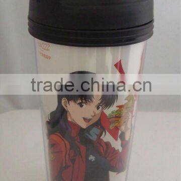 16oz advertising cup double plastic coffee mug