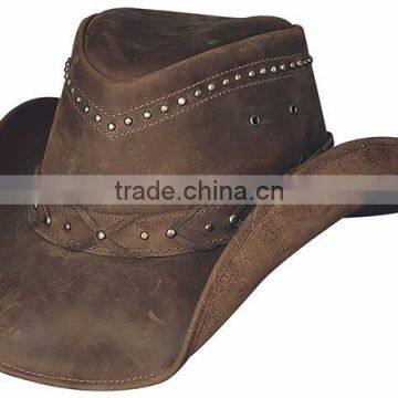 Brownish Cowhide Suede Leather TOPPER "Steampunk" TOP HAT
