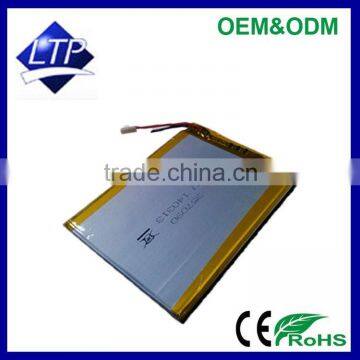 Customization available lithium polymer 357090 3.7V 3000mAh li-polymer battery