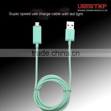 Colorful Fast Charging Micro Usb Cable Bulk With Led Light for Samsung/Huawei/Xiaomi/HTC