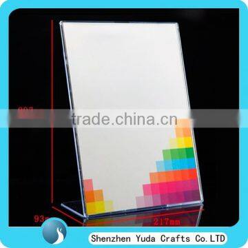 Clear acrylic plexi table tent frame acrylic sign holder a6 a5 a4 a3 a7