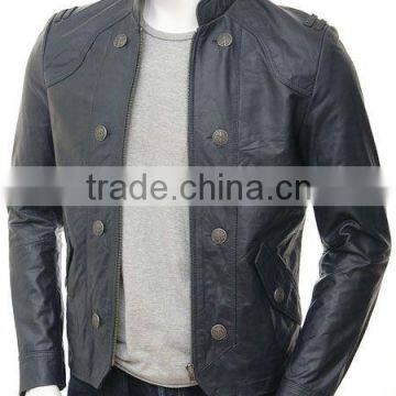 men fashion leather jacket & T shirt style