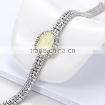 Fashion 925 Sterling Silver Big White AAA Zircon Prong Setting Bracelet photo-4