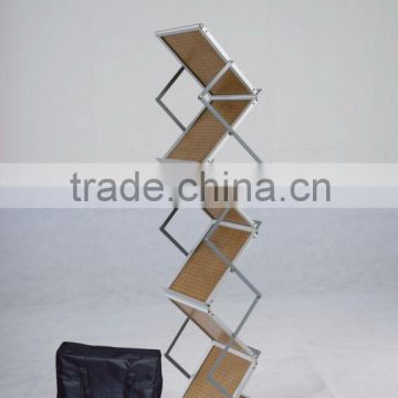 Wooden tray catalogue display shelf packing with aluminum case