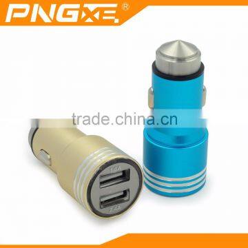 wholesale pngxe different color metal housing dual usb phone car charger