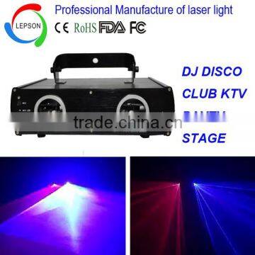 double heads red and blue pub laser light show for small pop music live performance