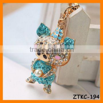 2014 Rhinestone Pig Key chain , Animal Bag Pendant ZTKC-194