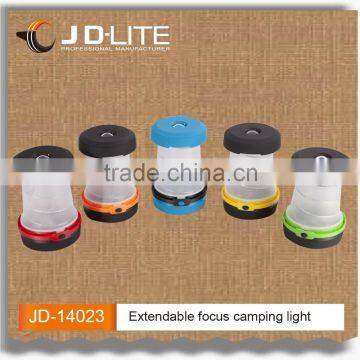 Colorful extendable focus not rechargeable camping lantern light can be used as torch