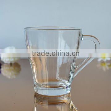 Cheap clear glass mug handle coffee cup for sale