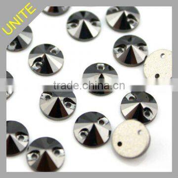 UNITE Jet Hematite Rivoli Sew-on rhinestone accessories shoes