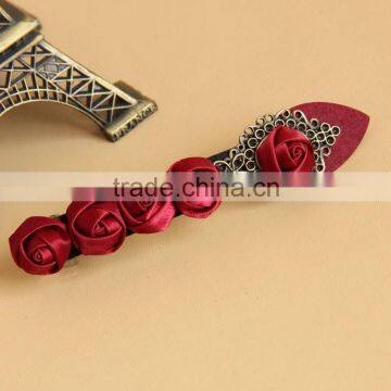MYLOVE dark red rose hair barrette unique women hair accessory
