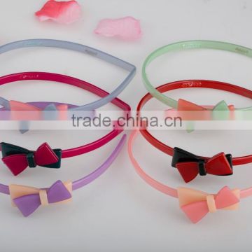 Colorful plastic hair band cheap kids hair ornament teenage girls butterfly headband