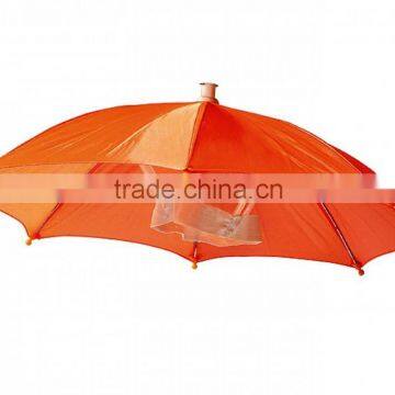 Head umbrella hat orange