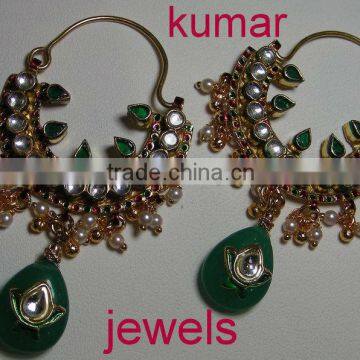 kundan hoop earrings