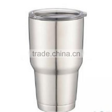 High quality 12oz/20oz/30oz 304 stainless steel double wall vacuum car cup with platstic lid and stainless steel straw