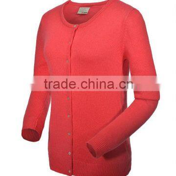 2013 red knitted cardigan sweater for women