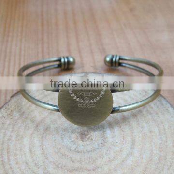 18MM vintage brass round base tray bezels bracelet,DIY bracelet,bronze bracelet 1900006