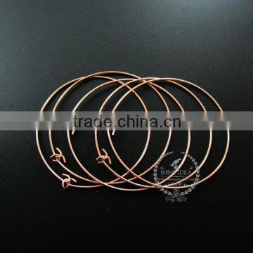 55mm diameter brass rose gold plated simple wiring bracelet for beading DIY jewelry supplies 1900106