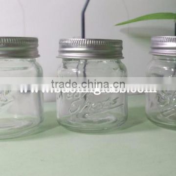 Mini shot 2 oz mason glass jar with lid marmalade jam jar