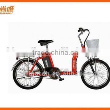 Bulk sale 20 inch alloy frame lithium battery ebike with basket