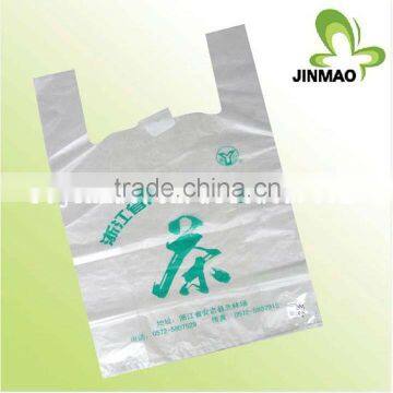 Factory transparent shopping plastic bag with vest handle