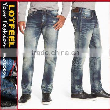 Biker Jeans Blue Denim jeans pantalon (LOTK065)