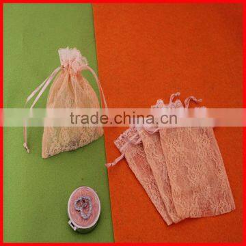 Wholesale Organza Lace Drawstring Bag With Logo Ribbon