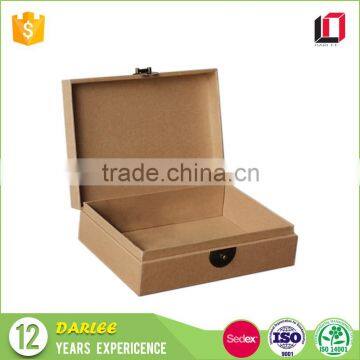  China factory custom flip lid kraft cardboard gift box with metal lock
