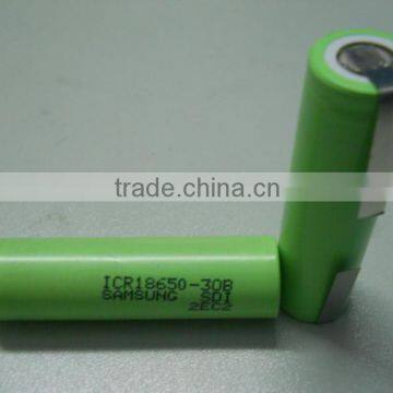 samsung 18650 3000mAh ICR18650-30B 3.7V li-ion battery with tabs