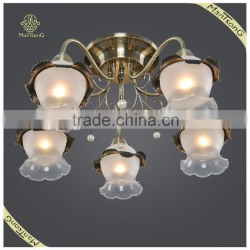 New Designs 5 Lights Indoor Decorative Light Fixture of Ceiling, Glass Flower Antique Lighting