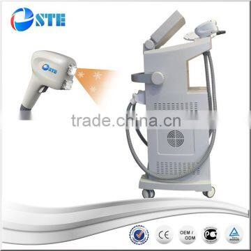 Professional Q Switched ND Yag And 808nm Diode 1064nm Laser Hair And Tattoo Removal Machine Telangiectasis Treatment