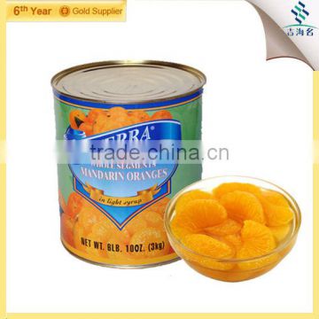 Tinned mandarin orange in syrup for export