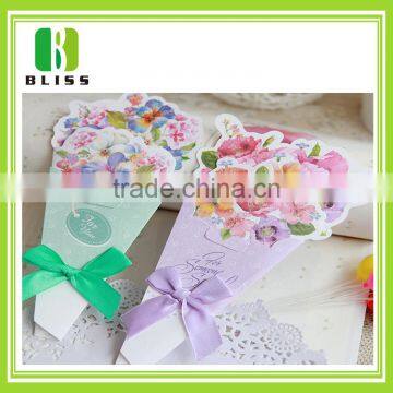 Quality paper creative flower shape gift card With envelopes