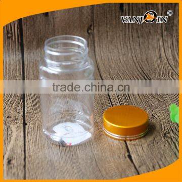 Clear 100ml PET Plastic Medicine Bottle With Golden Screw Lid photo-2