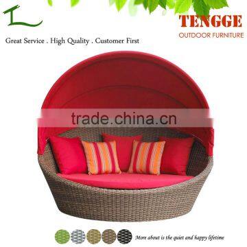 Outdoor rattan garden round daybed outdoor round lounger