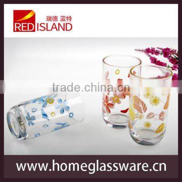 Decal Crystal Glass Tea Cup Set