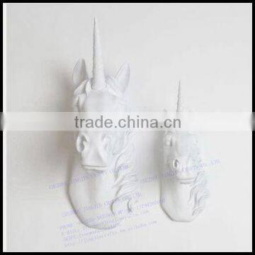 Gold Horn Carving Resin Unicorn Wall Mount photo-2