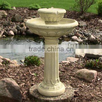 Outdoor Classics Chelsea Solar on Demand Two Tiered Birdbath Fountain