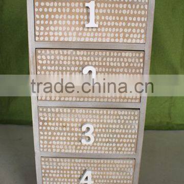 Unfinished solid bright white color wooden furniture for 4 hole