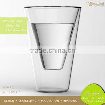 Decorative Sleeve Attched Doube Wall Glass Milk Cup In 2014 photo-4