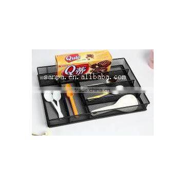 Hot Sales Fashion Metal Mesh 6 Compartments Kitchen Storage / Desktop Drawer Sundry Organizer photo-2