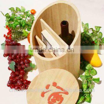 2015 unfinished round wine box with apron