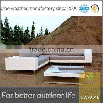 2014 outdoor rattan fabric corner sofa