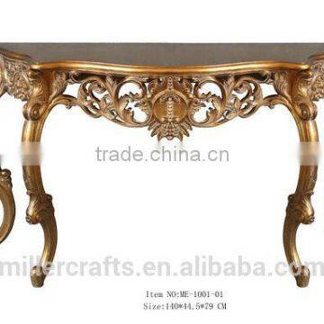 Rococo Style Furniture Living Room Antique Gold Console Table photo-5