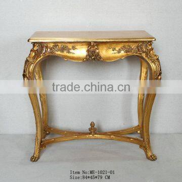 Reproduction Hand Carved Furniture Console Table With Green Marble photo-6