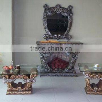 living room furniture luxury console table with mirror set