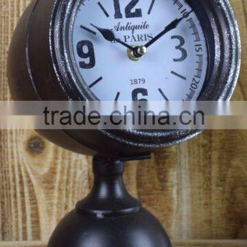 BLACK METAL SPOTLIGHT SHAPE TABLE TOP CLOCK